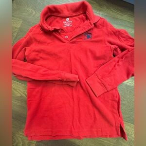 Primrose uniform Sz 7-8 Red Long Sleeve Polo Shirt